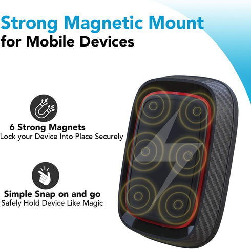 APPS2Car Magnetic Car Phone Holder Mount with 6 Strong Magnets, Windshield Dashboard Magnetic Suction Cup Phone Holder for Car, fit Most Smartphones & Mini Tablets