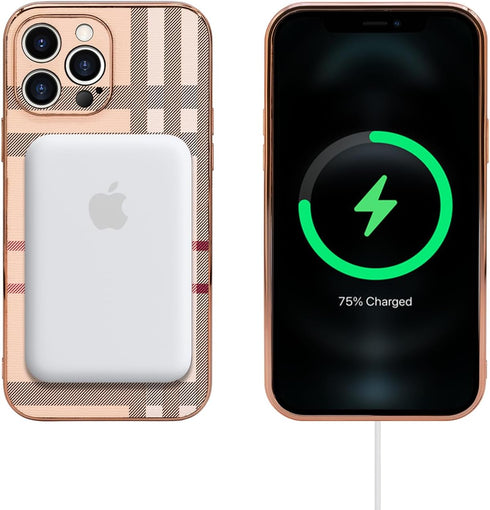 Fashion Leather Designer Phone Case for Apple iPhone 15 Pro Max, Soft TPU Drop Protection Shockproof Holder for Women