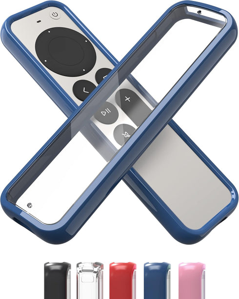 TotalMount Air Rim Case for Apple TV Remotes, Slim Hybrid Remote Case with Ultimate Drop Protection, Blue Perimeter