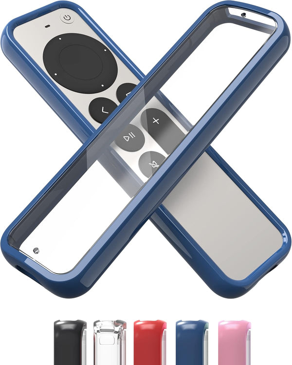 TotalMount Air Rim Case for Apple TV Remotes, Slim Hybrid Remote Case with Ultimate Drop Protection, Blue Perimeter