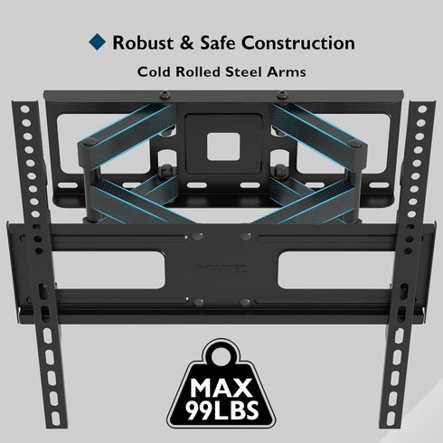 BONTEC 23-70 Inch 99 lbs, 400x400mm, 16" Full Motion TV Wall Mount for TVs, Hold up to Max VESA Swivel Tilt Dual Arms