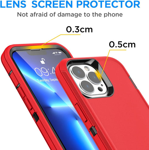 AICase iPhone 13 Pro Case (6.1") - Rugged, Heavy Duty, Shockproof, Dust Proof, with Glass Screen Protector.