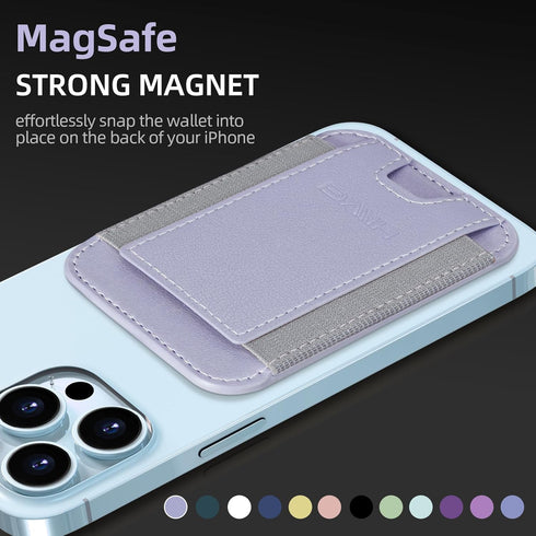 HiWe for MagSafe Wallet, Magnetic Card Holder for iPhone 15/14/13/12 Series, Minimalist Leather Wallet, RFID Blocking