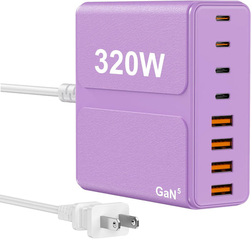 beniflt 320W USB C Charger Block, 8-Port USB C Charging Station PD 65W