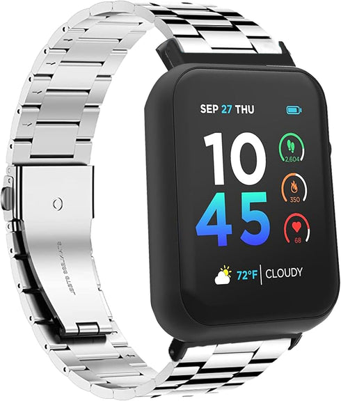 Compatible 24mm Stainless Steel Metal Bands for ITOUCH AIR 4 Smartwatch, Replacement Strap for 41mm / 46mm