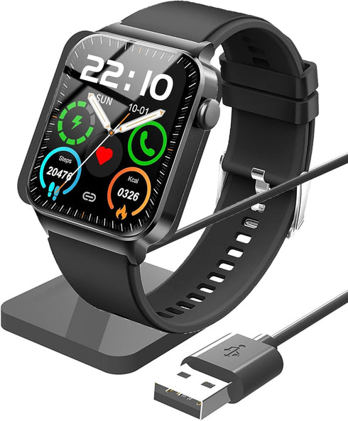 Compatible Charging Stand for Uaue Smart Watch, Lamshaw Desk Holder for Donerton T50S T50H 1.85" Smartwatch (Black)