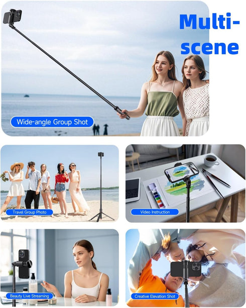 TianfuSpanda 70" 5.0 5.1, 360 Automatic Pop-up Magnetic Selfie Stick, Auto-Open Tripod Stand with Remote, Compatible