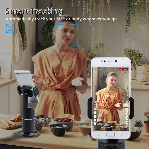 Mcbazel Auto Face Tracking Tripod, Rechargeable Battery, 360° Rotation Phone Tracking Holder for Live Streaming