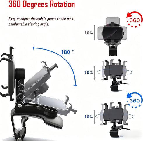 Generic Mount,360 4 7" Smartphones(1) Universal Car Phone Holder Degrees Rotation Dashboard Phone Holder [Upgrade Clip