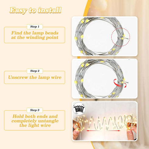 Ledido 1010ft 300LED Decoration(2 510ft)White White Tulle Backdrop Curtains with Lights String - Fairy Lights Sheer
