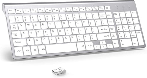 JOYACCESS J Wireless Keyboard, 2.4G Slim Compact Wireless Keyboard with Numeric Keypad for Laptop, MacBook Air, Apple,