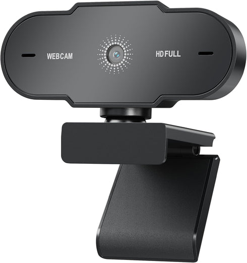 cbeyook 1080P Full HD Webcam with Microphone, Auto Light Correction, 360 Rotatable, Plug