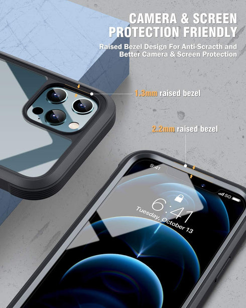 Miracase Designed Case for iPhone 12 Pro Max, Full Body Rugged Case with Built-in Anti-Scratch Screen Protector