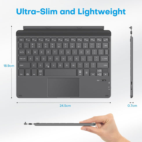 OMOTON Surface Go 4/3/2/1 Keyboard, Bluetooth Surface Go Type Cover, Ultra-Slim Wireless Keyboard with Touchpad,