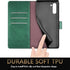 SUANPOT RFID Blocking Leather Wallet Case for Samsung Galaxy Note 10 6.3" with Credit Card Holder, Sea Green