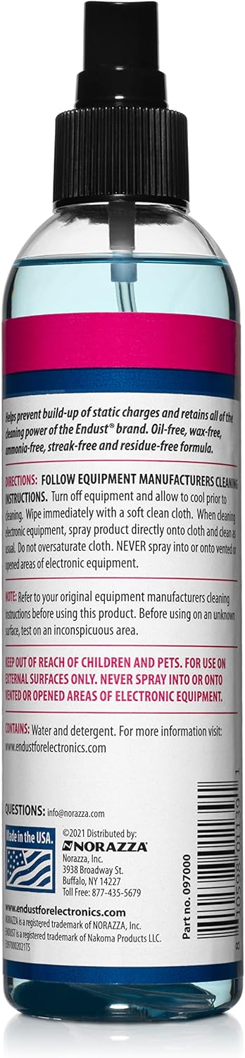 Endust for Electronics, Anti-Static Screen & Multi-Surface Cleaner, 8 Fl oz