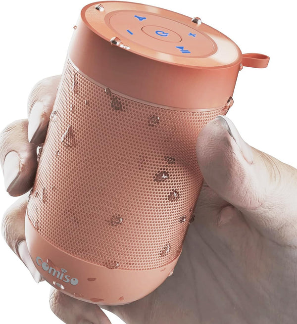 comiso Portable Bluetooth Speaker, Waterproof IP65, 5.3 Bluetooth, 360 HD Sound, TWS Stereo Pairing, Built-in Mic,