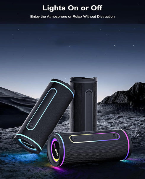 MLOVE E80 IPX7 BT5.4 30W, Speakers Bluetooth Wireless, Portable Bluetooth Speaker with Aux Input, Micro SD Card Slot