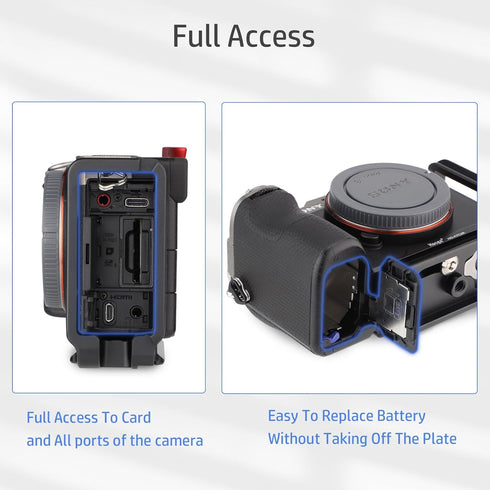 Haoge Camela L Bracket for Sony A7C2 A7CR Camera, Integrated Metal Arca Style Compatible Quick Release Plate