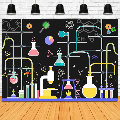Chemical Science Birthday Party Backdrop 7x5ft for Kids Chemistry Lab Decorations