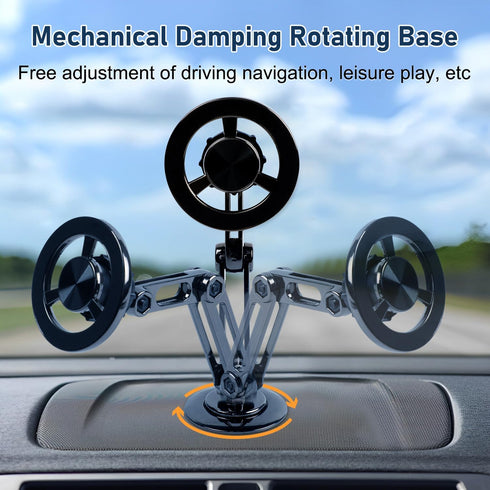 Universal 360° PRO Magnetic Suction Phone Holder for Car, Alloy Folding Magnetic Cell Phone Holder, Dashboard Mount for