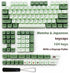 XDK Custom Keycaps Set, 124 Keys PBT XDA Dye-Sub Cute Matcha Green Japanese Keycaps for Mechanical Keyboards
