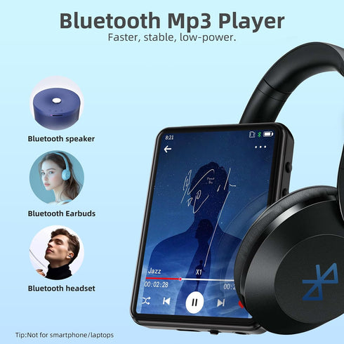 Tengsen MP3 5.3 MP3 Slot,64GB Player with Bluetooth Portable Music Player with Speaker,FM Radio,E-Book,Shuffle/Repeat