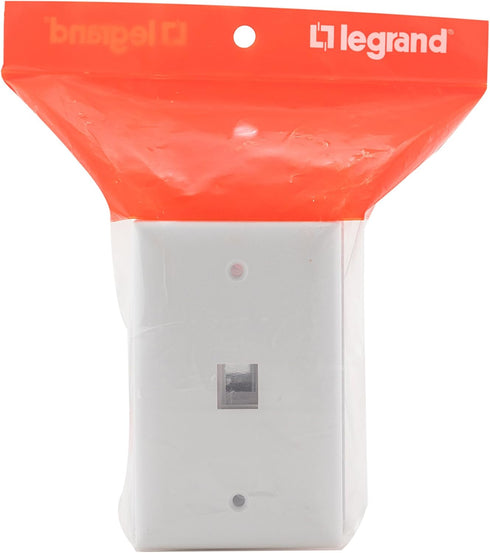 Legrand - OnQ 1 Port Single Gang Wall Plate, Ethernet Wall Plate, White, 10 Pack, High-Impact Plastic