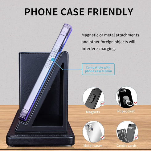 Wireless Charger with Desk Organizer, Charging Station for iPhone 14/14 Pro/13/12/11/Samsung Galaxy S23/S22/S21