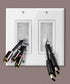 2 Gang Brush Wall Plate White for Double Gang Outlet Cable Management for TV Cables, Coax, HDMI, Ethernet