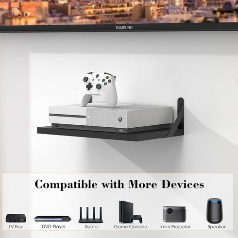 15.7" 9.8"(Lx DAWASAPAT Mini Projector Shelf for Wall Mount, Black Wall Mount Shelf Floating, x W) Projector Holder