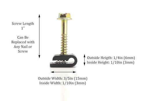 THE CIMPLE CO Mini Wire Cable Clips, Electrical Wire Clip and Fastener, 1/10 in (3 mm), Black (50 pieces)
