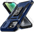 DEERLAMN iPhone 13/14 Case with Slide Camera Cover + Screen Protector (2 Packs), Navy Blue, Military Grade Shockproof