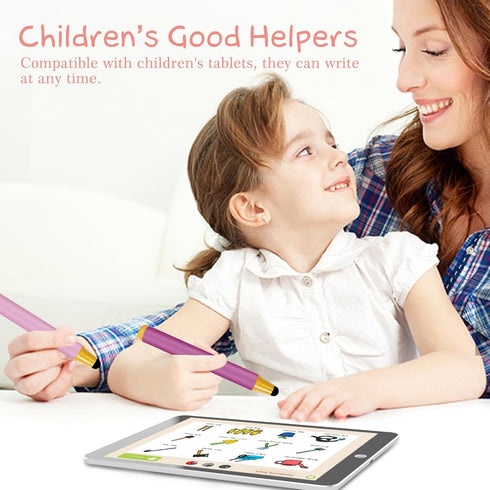 Kid-Friendly Stylus Pens for Touch Screens - Crayon Stylus Pen for iPhone iPad Fire HD Android Tablet (5 Pack)