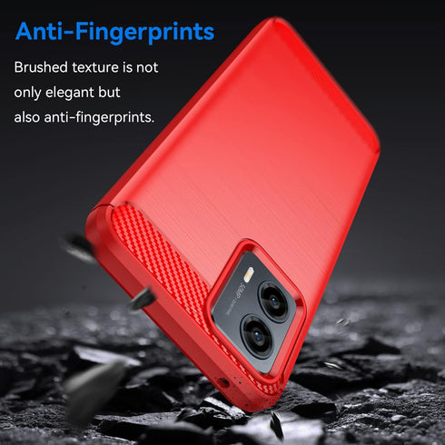 Moto G 5G 2023 Phone Case with HD Screen Protector, Fashion Shock-Absorption Flexible TPU Bumper, Red