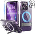Magnetic iPhone 14 Pro Case with Screen Protector, Slim Kickstand + Camera Protector, Compatible with MagSafe, Clear