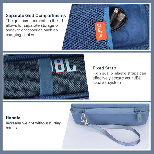 EVA Hard Case for JBL Flip 6 Flip 5 Waterproof Portable Bluetooth Speaker, Fit for JBL Flip 4 Premium Travel Protecrive Carrying Storage Bag(Blue)