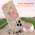 EYZUTAK iPhone 14 Pro Max Case - Colorful Retro Flower Print, Glossy TPU, Stylish Curly Wave Edge, Durable Protection -