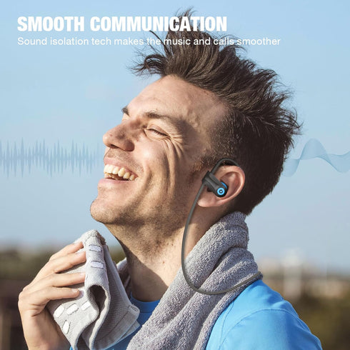 Boean Bluetooth 5.3 Headphones, Wireless with 16 Hours Playtime, IPX7 Waterproof Over Ear Earphones for Sports