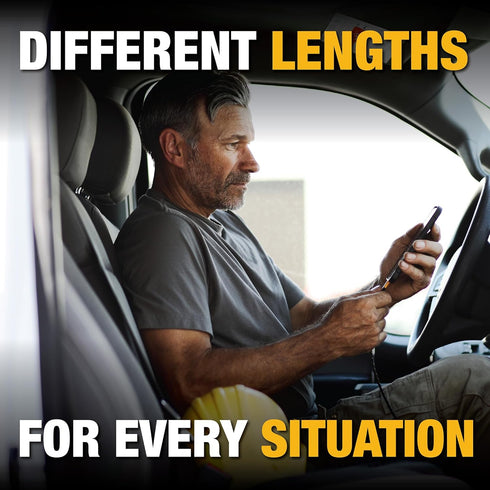 DEWALT 10 ft Type C to USB Cable Fast Charging USB-C to USB-A, Reinforced Braided Cable for durability.