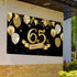 65th Birthday Black Gold Party Decoration, Large Fabric Sign Poster for 65th Anniversary Backdrop Banner, 72.8 x 43.3