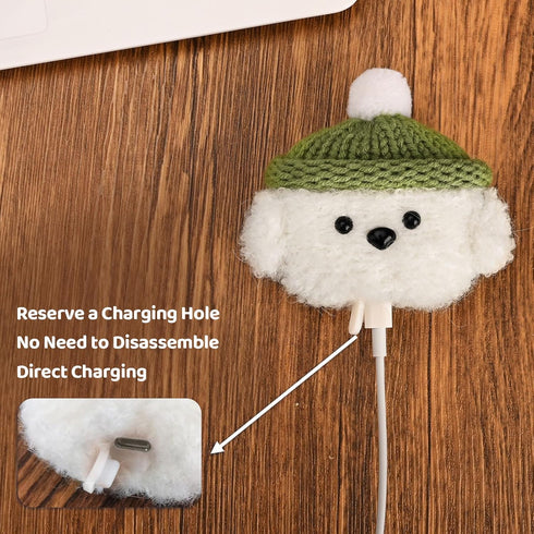 Plush Case Compatible with Apple Airpods pro,Handmade Knitted Cartoon Headphone Case,Rechargeable Headphone Headphone Case,Creative Funny Cute Knitted Plush Headphone Case