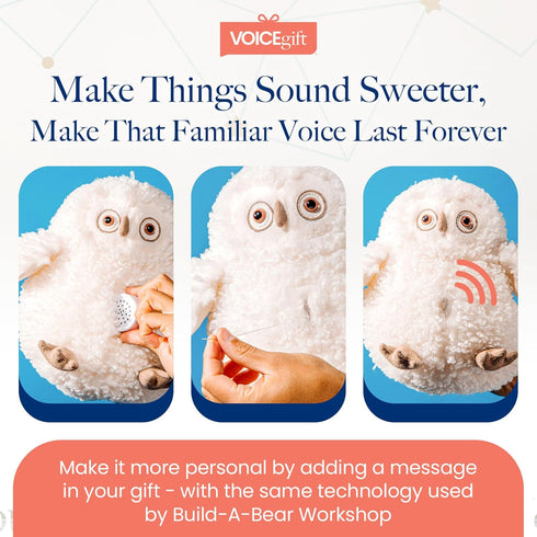 VOICEGIFT 60-Second 1-Pack Mini-Me, Multi-Message Audio Recorder for Plush Toys, Quilts, Pillow, Crafts, Playful Mini