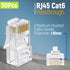 GTZ 50-Pack RJ45 Cat6 Pass Through Connectors - EZ Crimp Modular Plug for Ethernet Cable