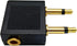 Dual 3.5mm (1/8") Male to 3.5mm Female AUX Audio Jack Adapter Converter for Using Headphone on Airplane (2 Pack)