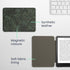 kwmobile (2024)/Colorsoft Case Compatible with Amazon Kindle Paperwhite Case - eReader Cover - Embossing Flowers Green