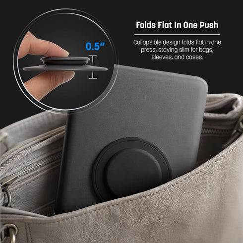 ENCASED Comfort Grip Holder for E-Readers and Tablets - Collapsible Handle (Black)
