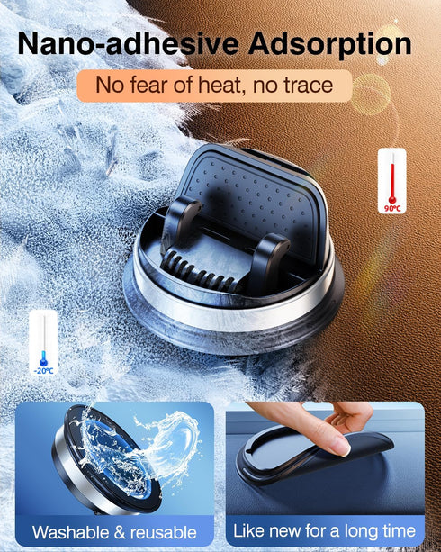OATSBASF Cell Phone Holder for Car, Dashboard Car Phone Mount 360° Rotatable with Non-Slip Silicone
