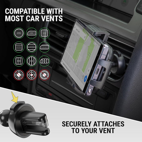 Scosche SUHVWDL-2XCES0 Universal Cell Phone Mount, Rotatable Hands-Free Car Air Vent/Dashboard/Windshield Holder for