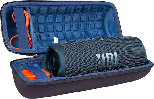 co2CREA Hard Travel Case for JBL Charge 4 / JBL Charge 5 Waterproof Bluetooth Speaker (Outside Black and Inside Blue)